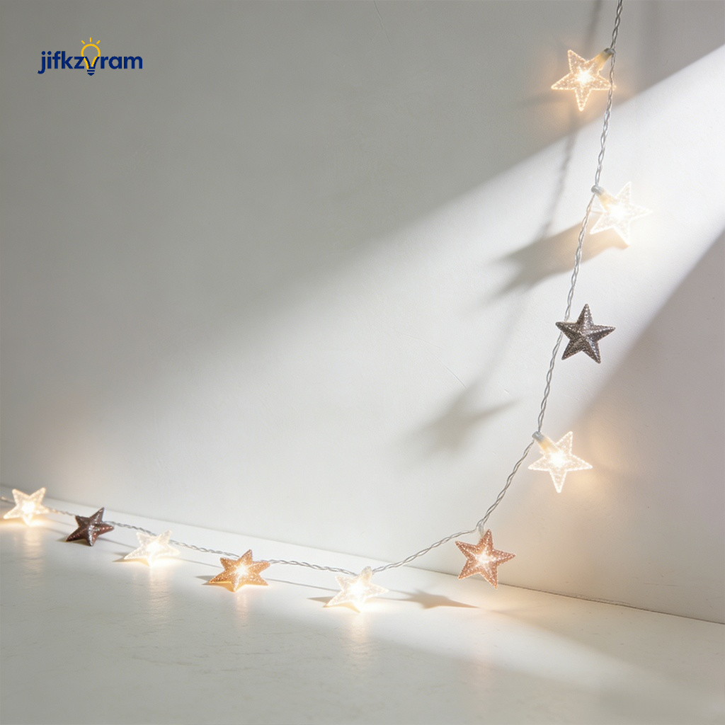 Luces de cadena con adornos en forma de estrella (2 piezas)