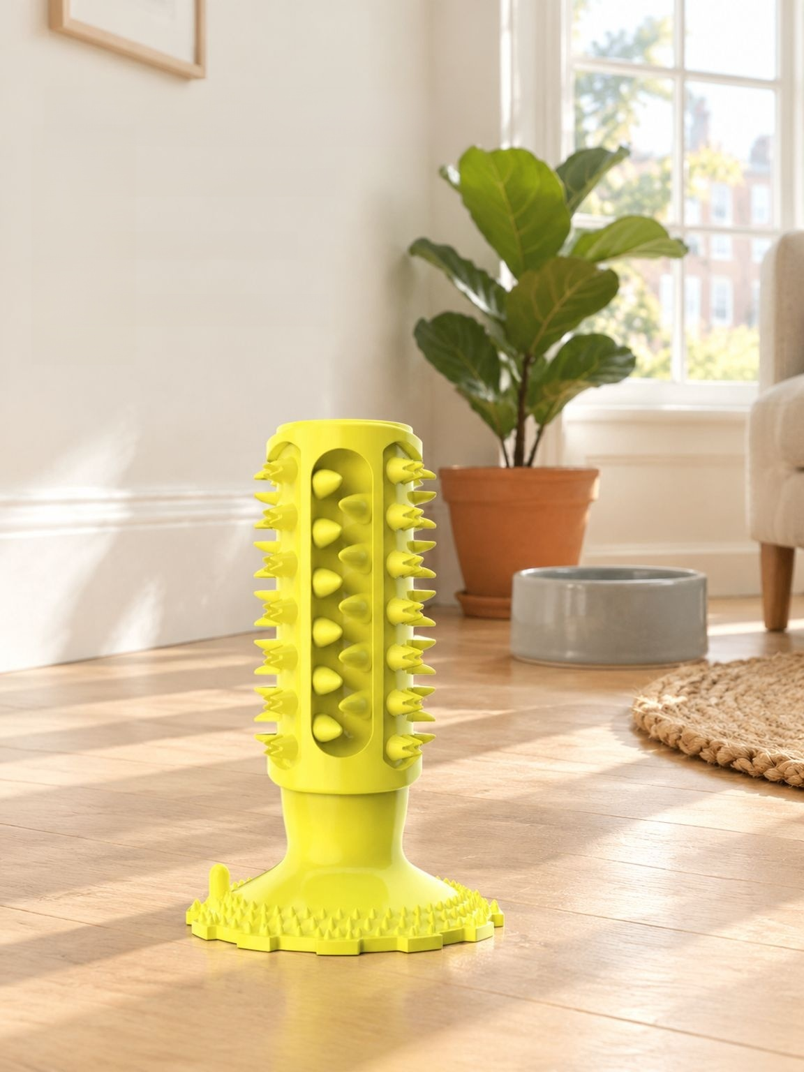 Pet Dog Suction Cup Squeaky Chew Stick, Durable Bite-Resistant Toy