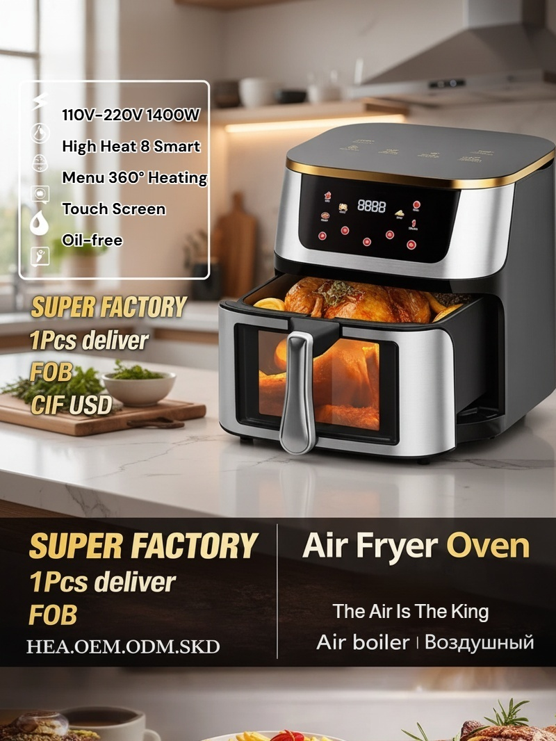 Large capacity multifunctional visual touch air fryer