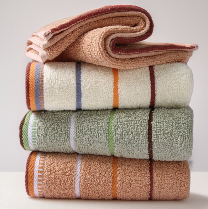 多色可選純棉毛巾疊放圖