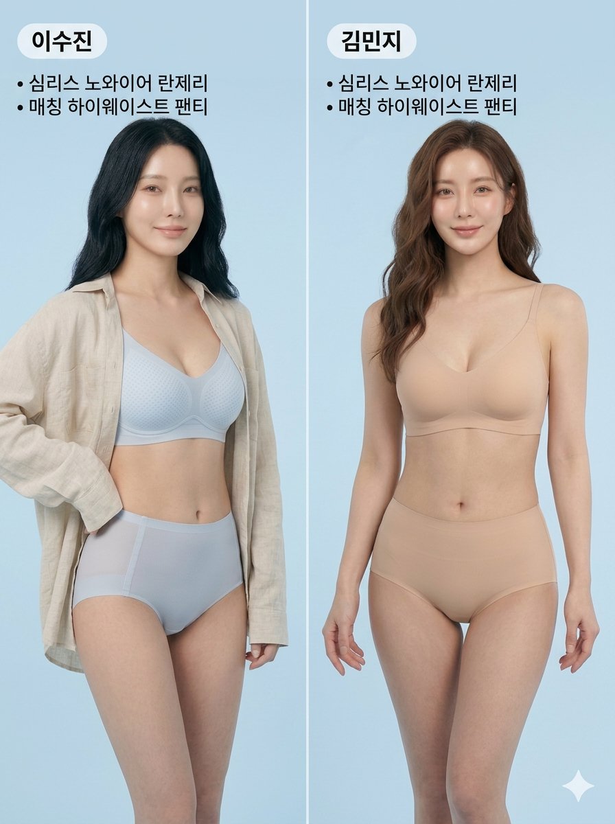 초박 무자국 쿨감 홀컵 속옷