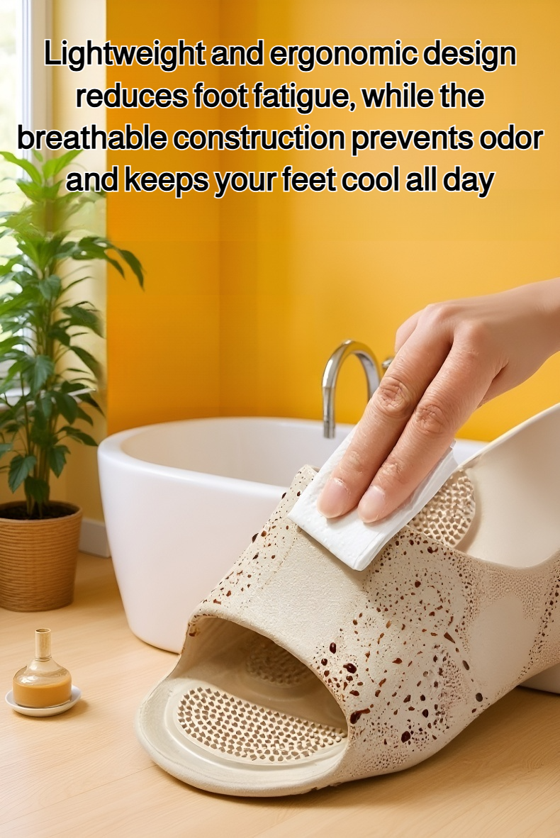 Comfortable bathroom slippers with soft massage surface