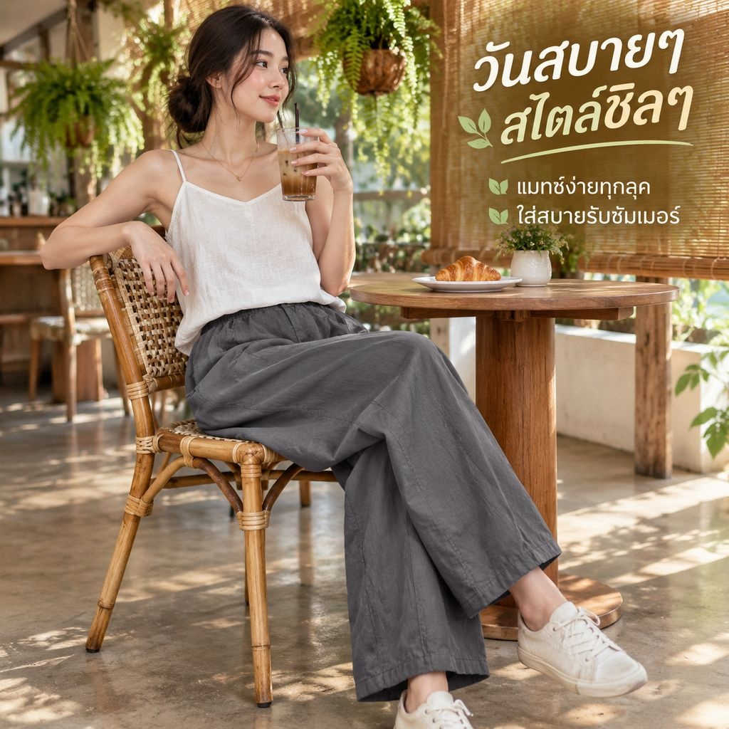 กางเกงบอลลูนผู้หญิง ทรงสบาย ขายาวเก้าส่วน สำหรับฤดูใบไม้ผลิและใบไม้ร่วง