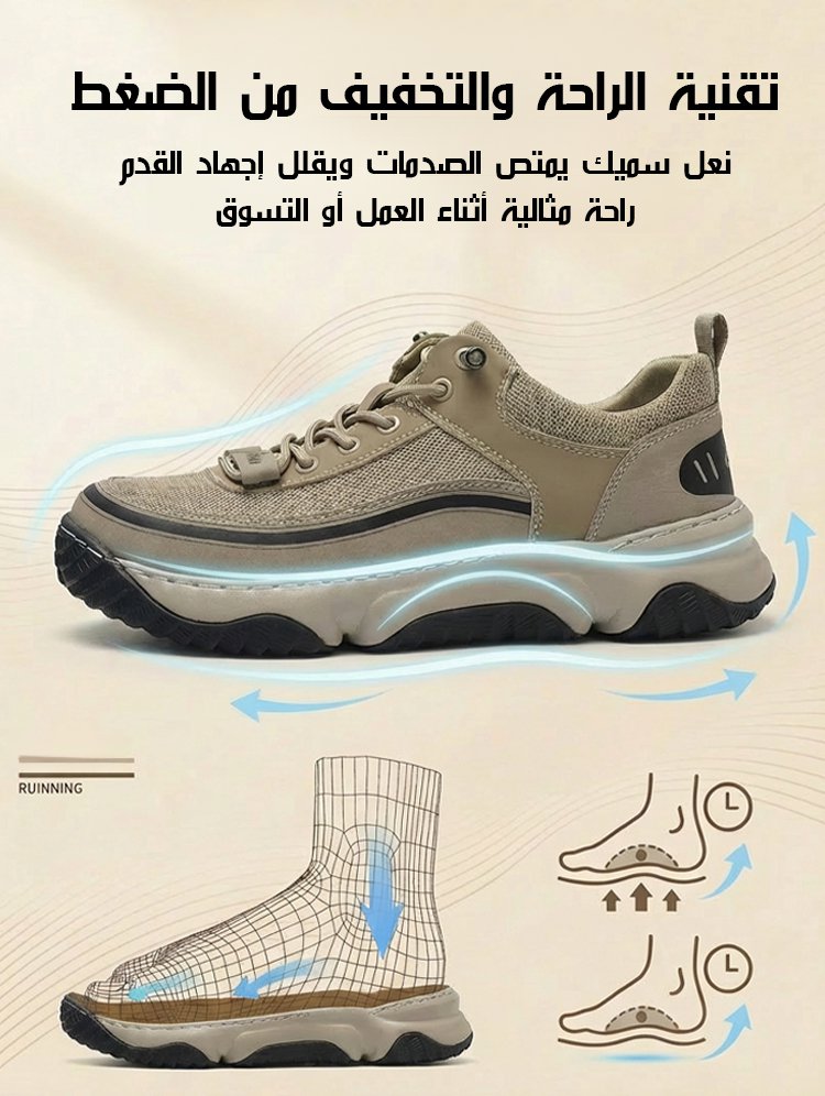 (قصة فضفاضة، تهوية مثالية) حذاء رجالي بنعل سميك وتصميم واسع للراحة