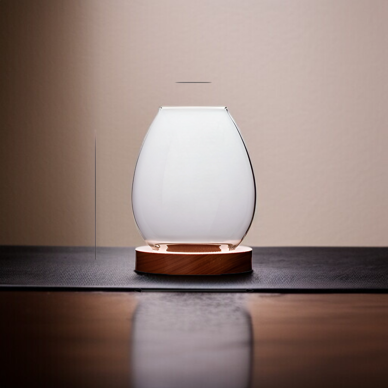 透明なガラスの燭台、中国風の装飾品、ロマンチックなキャンドルライトディナー、禅レトロホーム防風キャンドルカバー