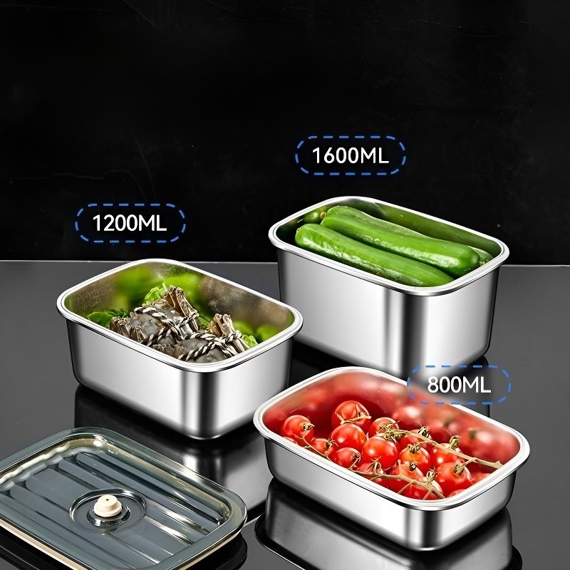 กล่องอาหารกลางวันแบบพกพา ทำจากสแตนเลสเกรดอาหาร ปิดผนึกสุญญากาศ