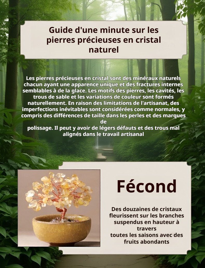 Arbre porte-bonheur avec pierres semi-précieuses