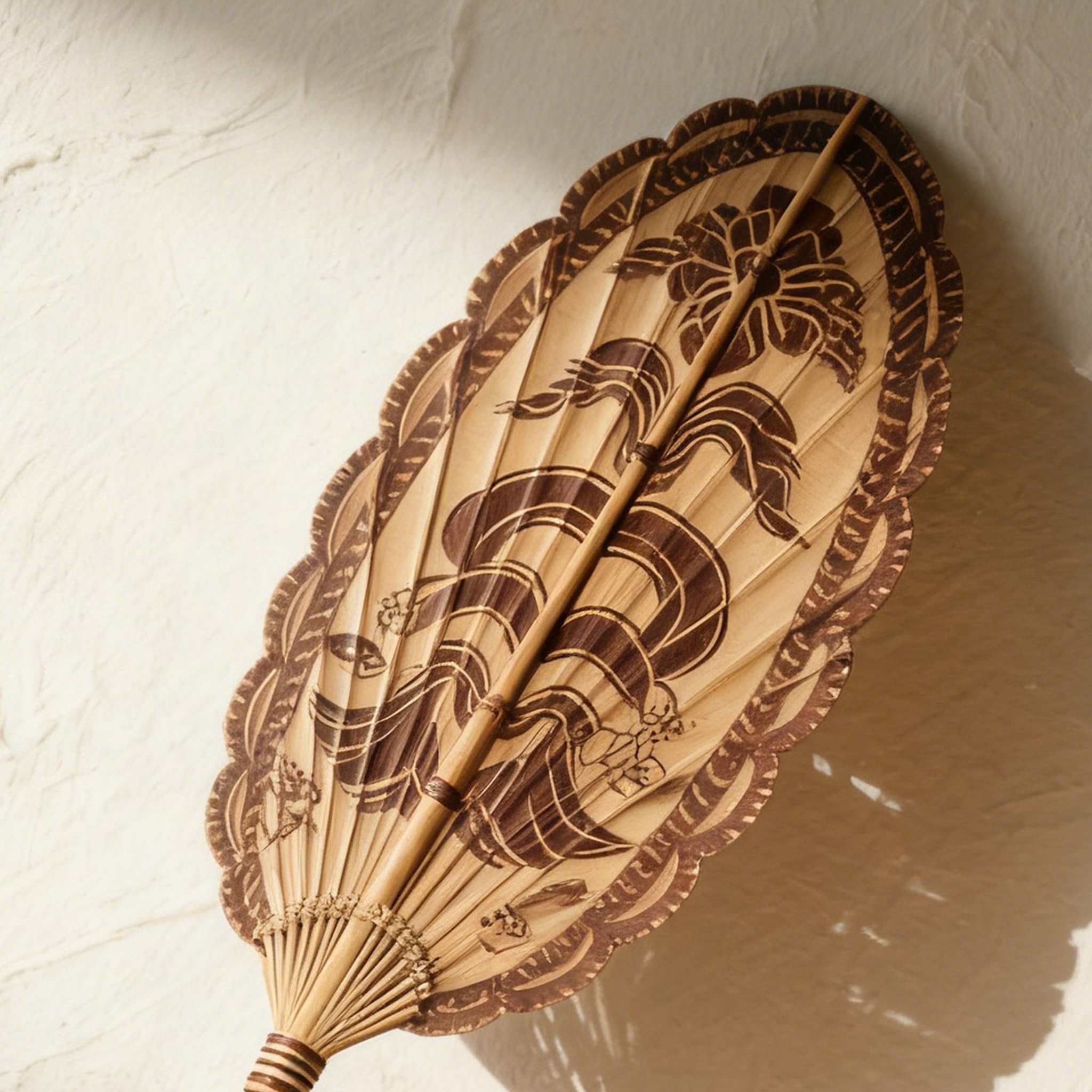 美しい和柄の竹編み扇子