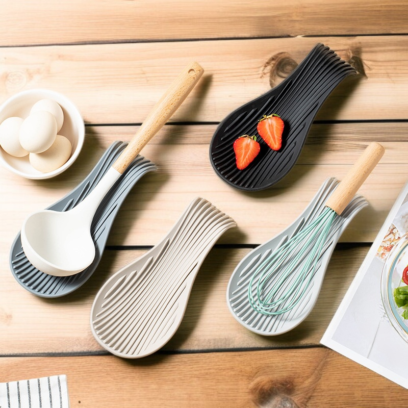 실리콘 조리도구 받침대 주방용 두꺼운 방열 실리콘 숟가락 받침