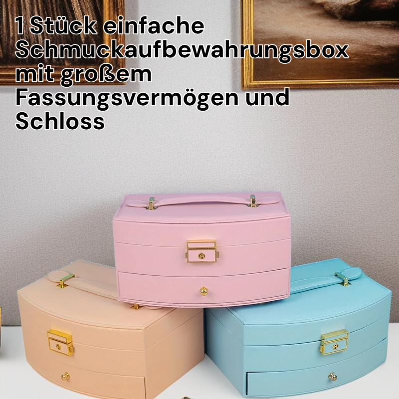 Große Schmuckaufbewahrungsbox mit Schloss, 1 Stück, einfaches Design