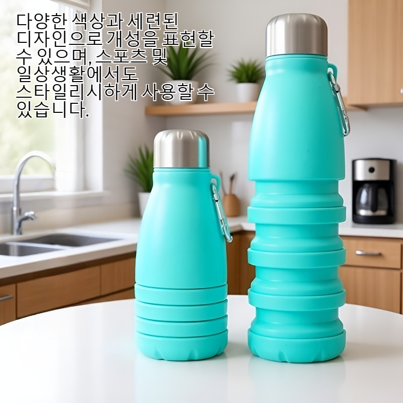 휴대성이 뛰어난 접이식 실리콘 물병