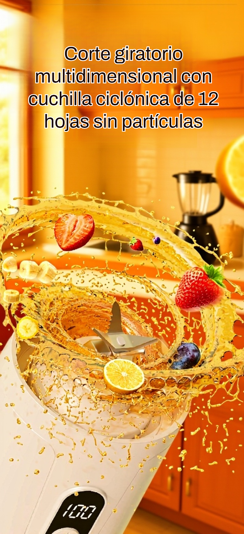 Exprimidor compacto portátil para frutas y verduras