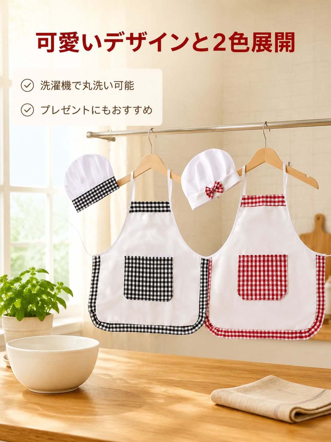 子供用シェフエプロンセット ごっこ遊びコスプレ 幼稚園お菓子作り衣装