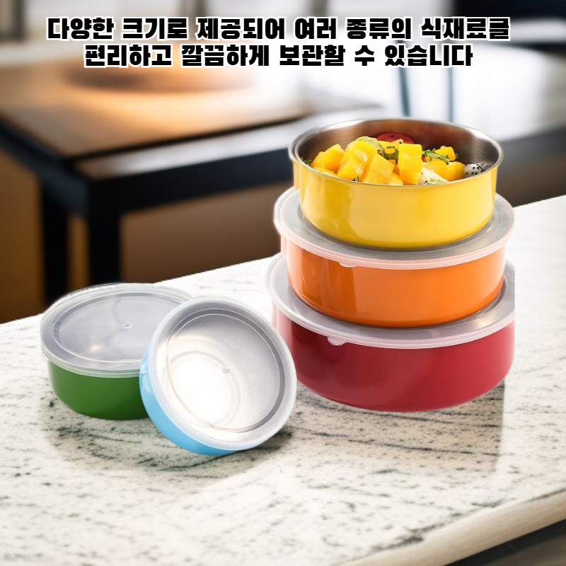 스테인리스 식품 보관 용기 세트 (5개입)