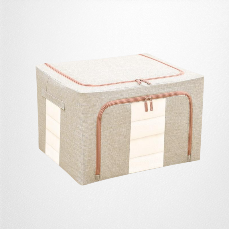 صندوق تخزين الملابس من القماش والقطن والصلب