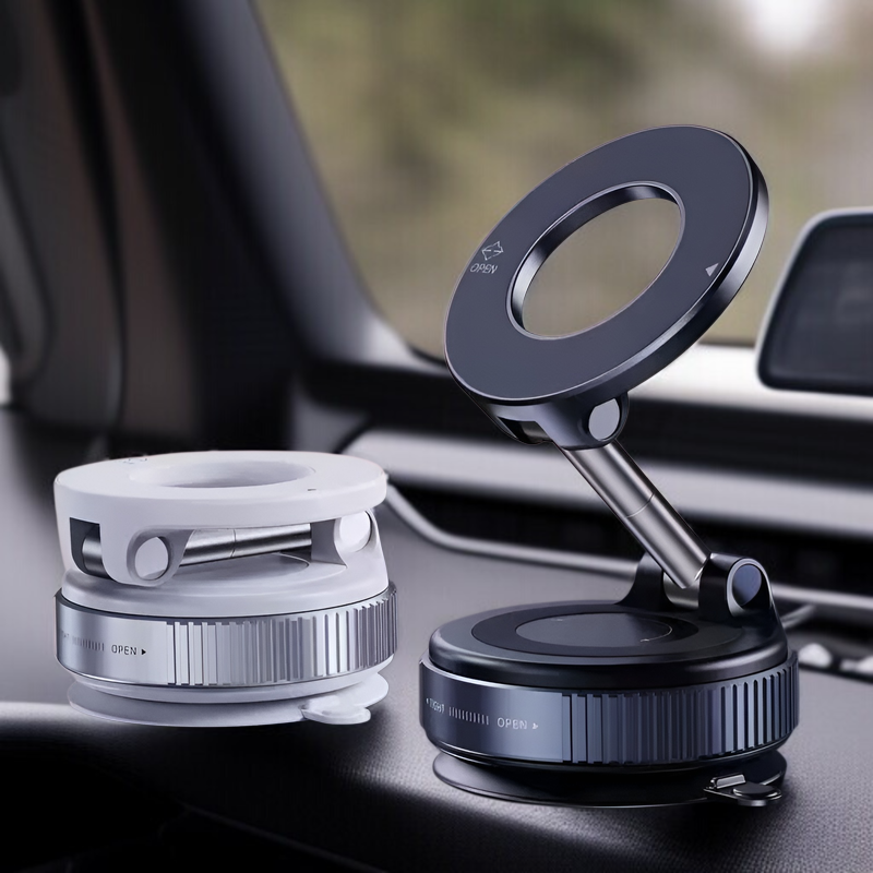 強力真空吸盤車載スマホホルダー・磁気テクノロジー搭載・爆款カーアクセサリー