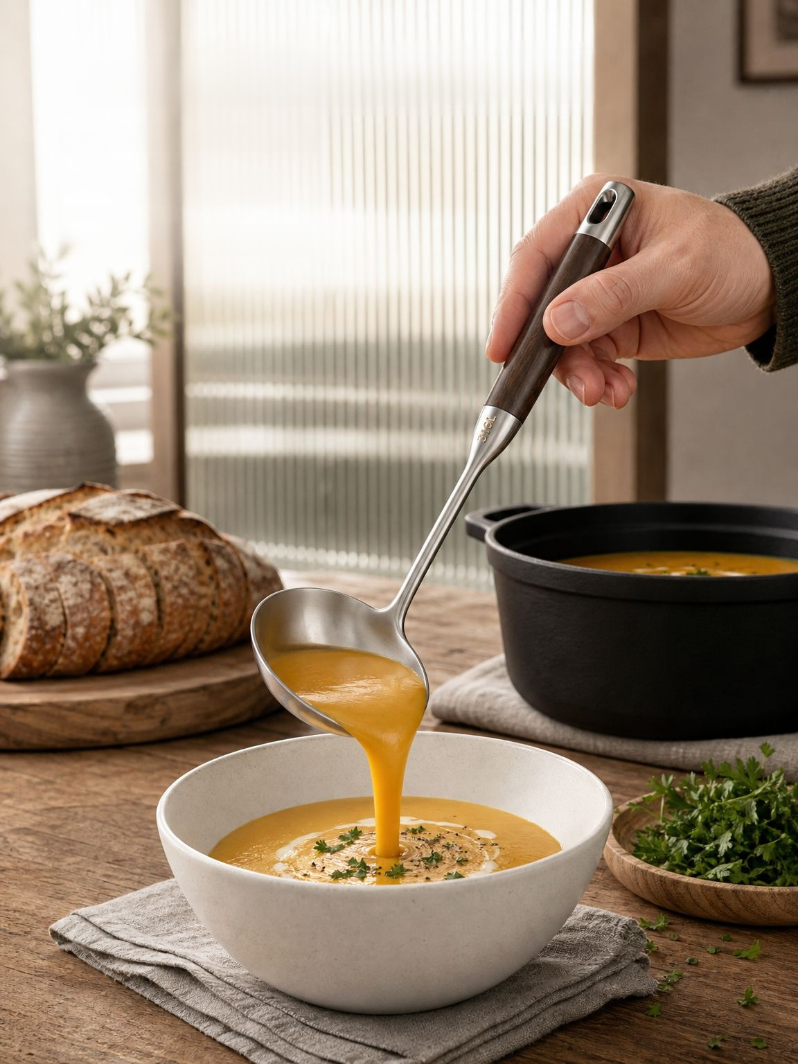 Stainless steel spatula designed for flipping and lifting food