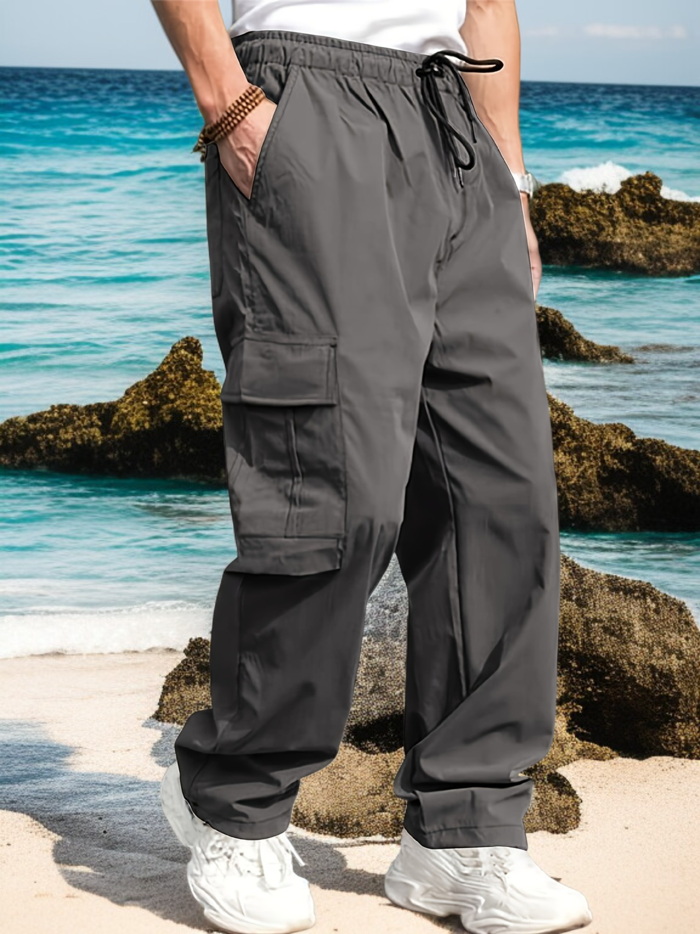 Detalle de tela suave y cálida en pantalones