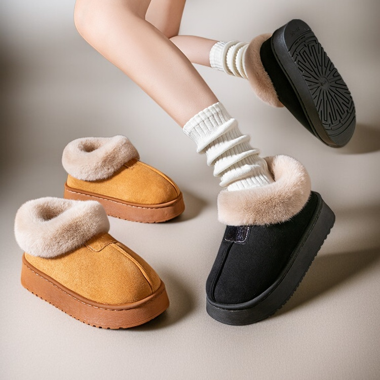 여성용 두꺼운 바닥 미끄럼 방지 벨벳 보온 면화