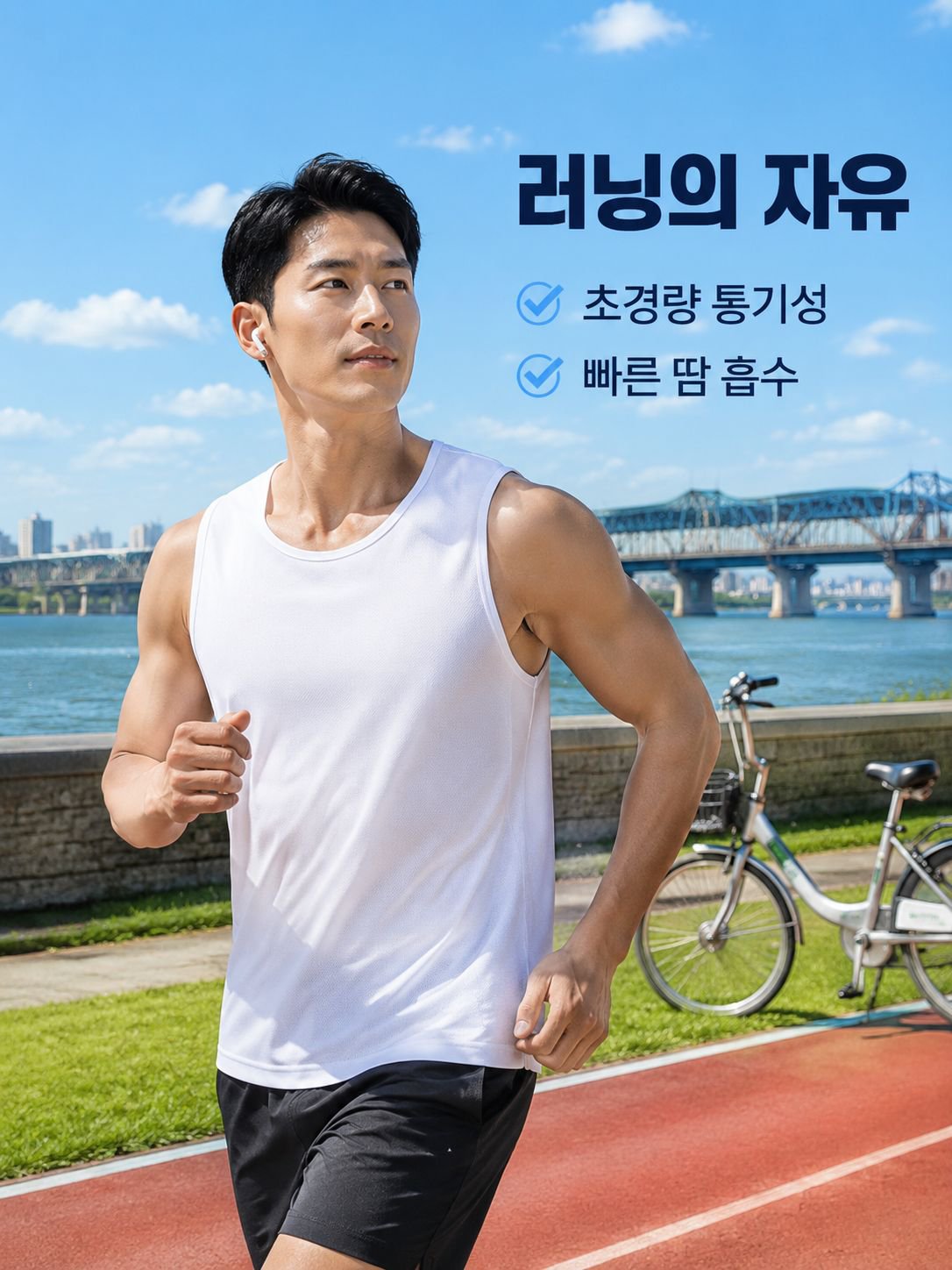 여름 통기성 피트니스 트레이닝 나시
