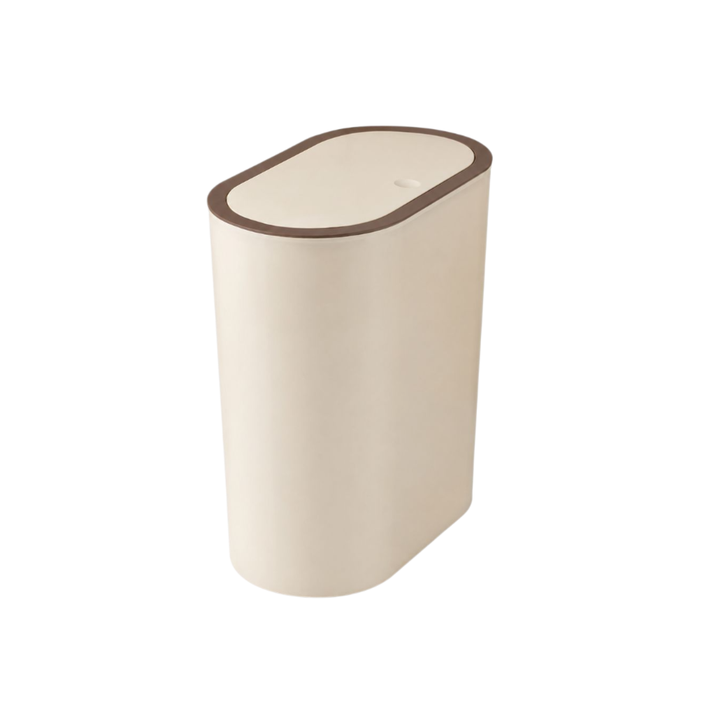 Push-Type Odor-Resistant Lidded Trash Bin with Storage, Perfect for Home Use