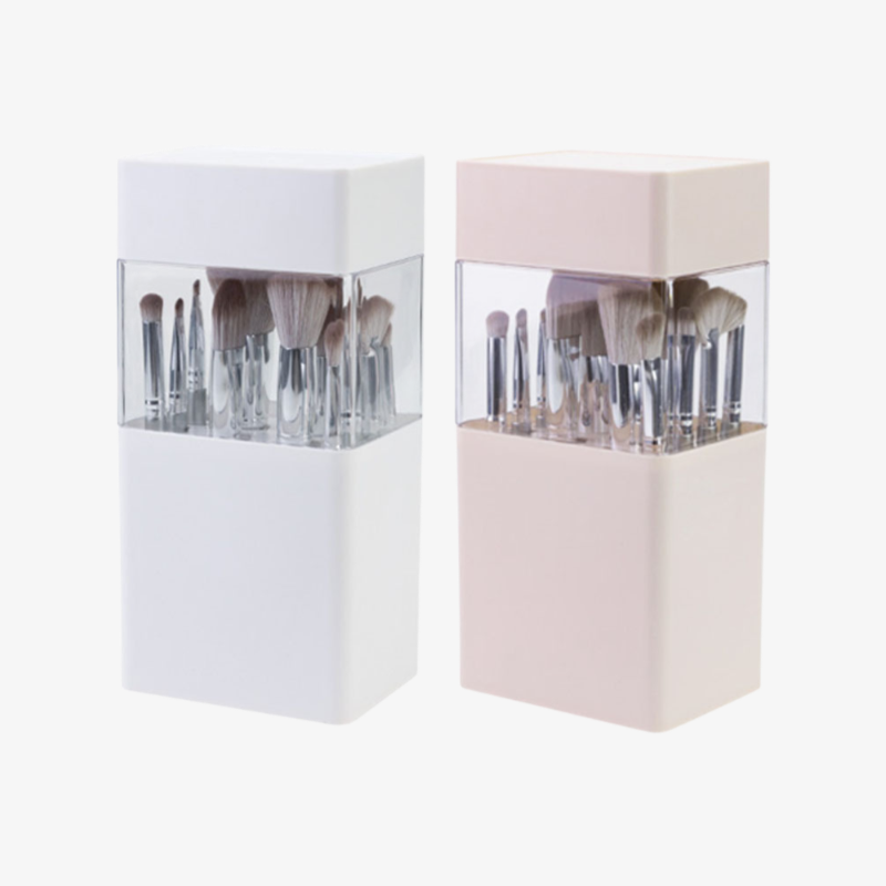 Detailansicht der staubdichten Aufbewahrungsbox für Pinsel