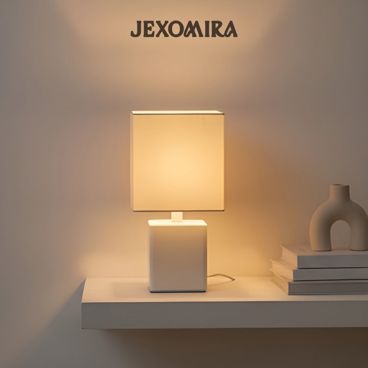 사각형 따뜻한 조명 침대 옆 램프