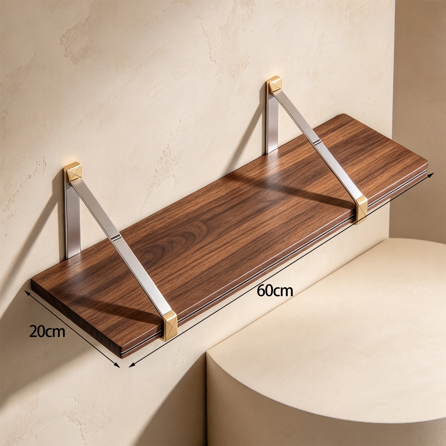 Wood wall shelves for displaying books and home decor
