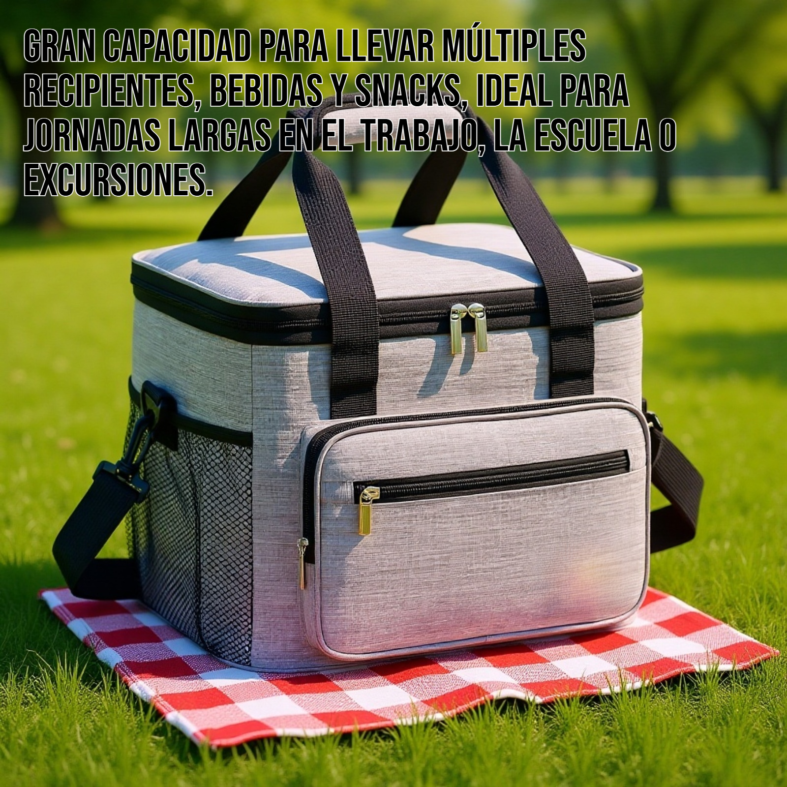 Bolsa para lonchera con aislamiento de gran capacidad
