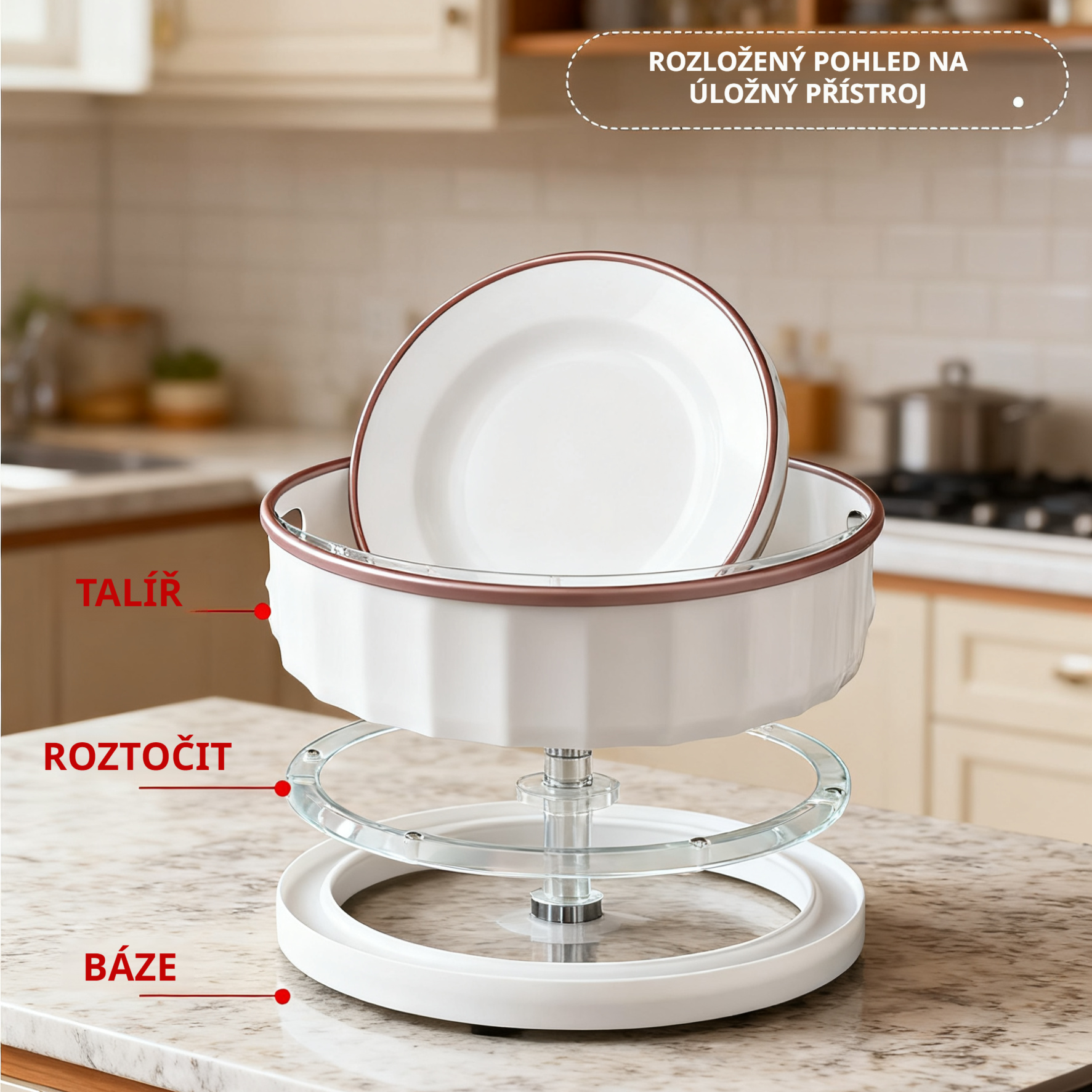  Kuchyňský otočný úložný stojan 