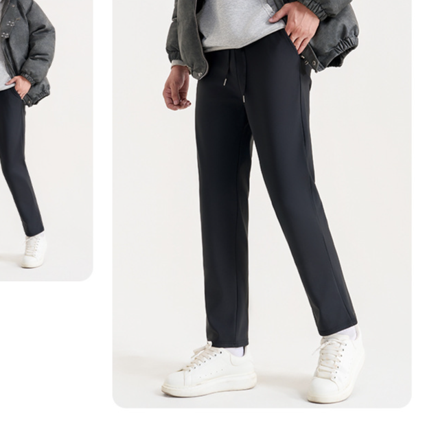 기모 소재의 따뜻한 팬츠 디테일