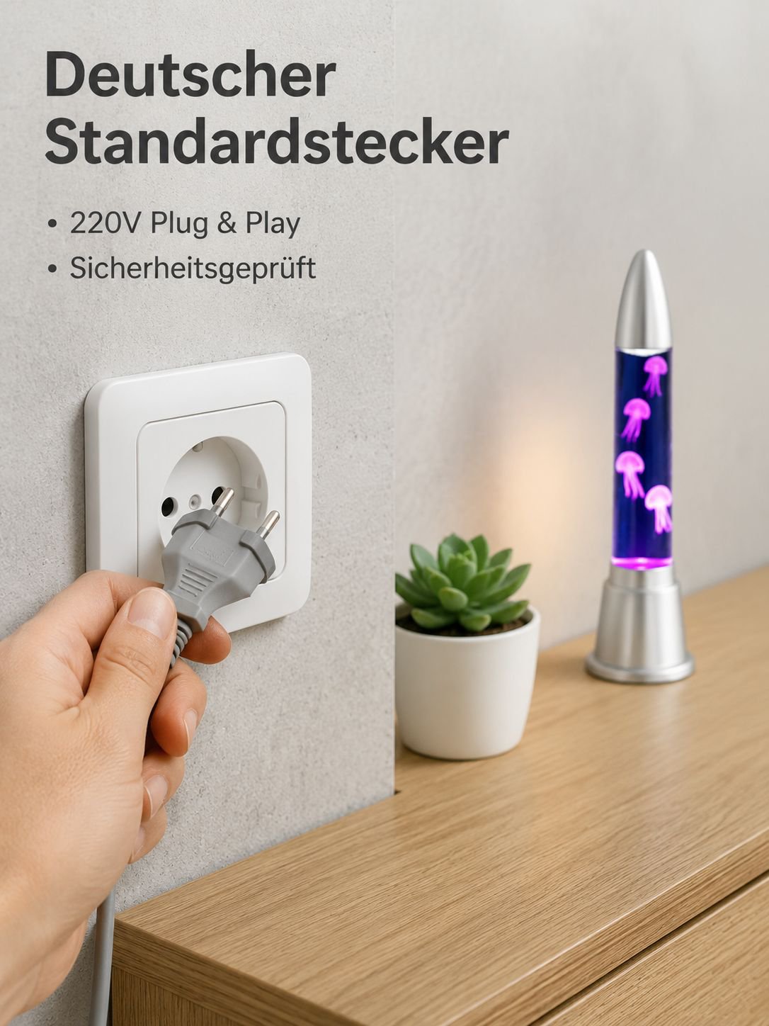 LED Blasen-Säulenlampe mit Farbwechsel und Aquarium-Effekt