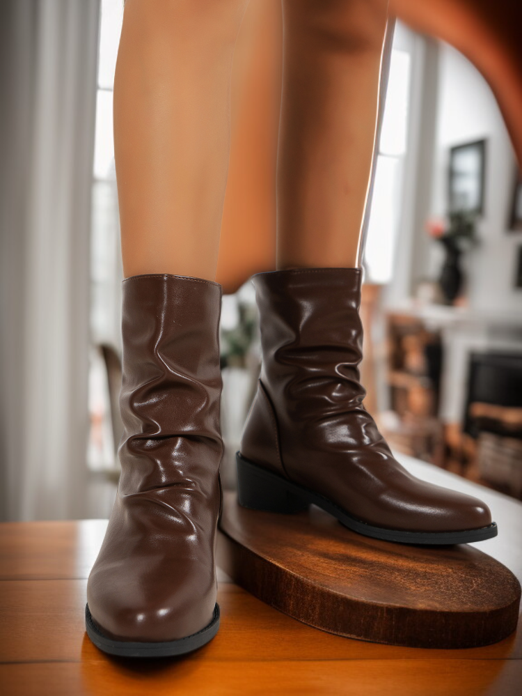 新作レディースプリーツマーティンブーツ全体画像