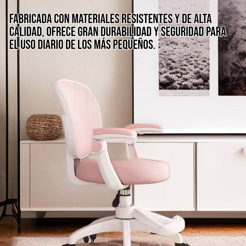 Silla de estudio infantil regulable en altura para el hogar