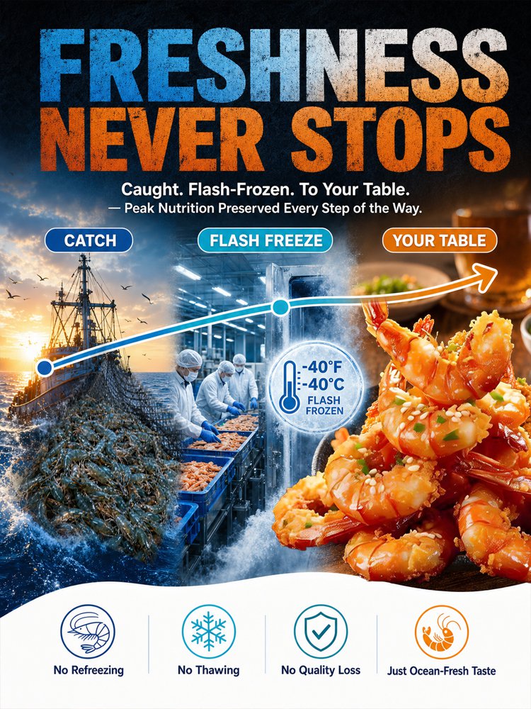 （Not a hint of fishiness ）fresh, savoury and irresistibly-Crispy Prawns