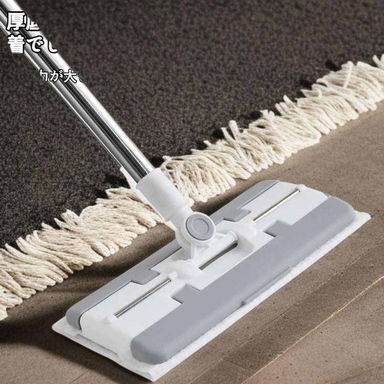 交換可能なハンドフリーモップ ウェット ドライ静電気除塵モップ レイジーモップ ホームクリーニング 交換可能な使い捨てモップ