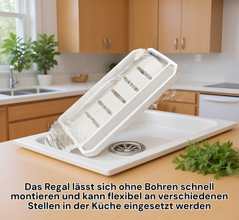 Platzsparender Geschirrtuchhalter und Abtropfkorb Aufbewahrung