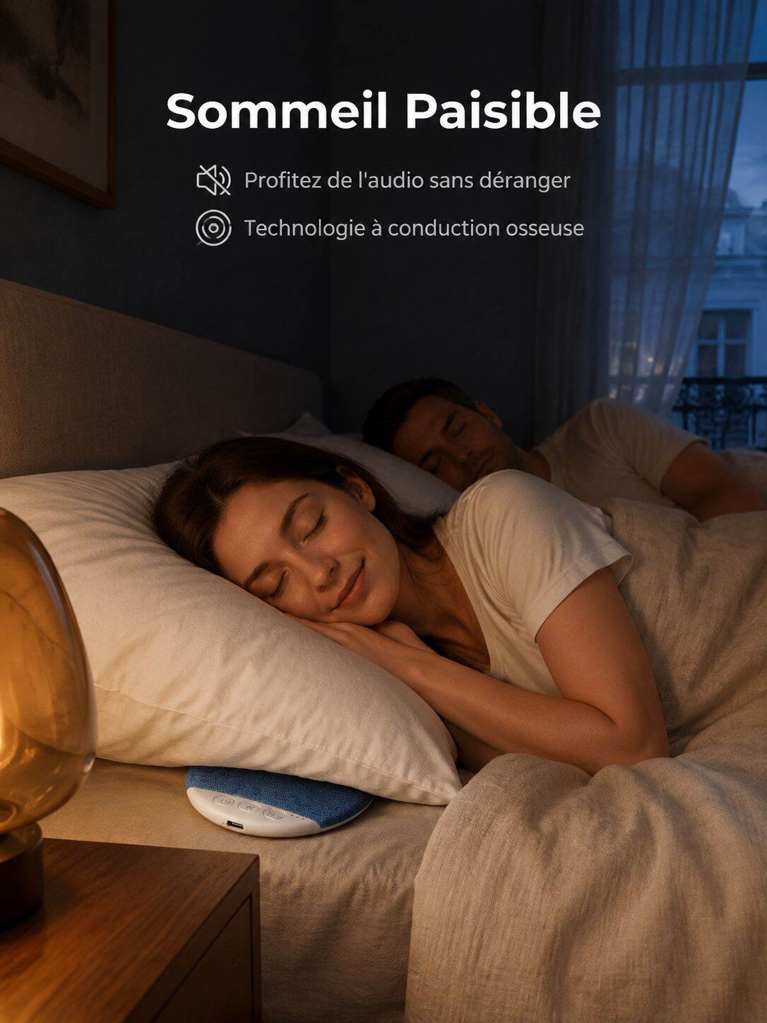 Haut-parleur de sommeil à conduction osseuse pour oreiller