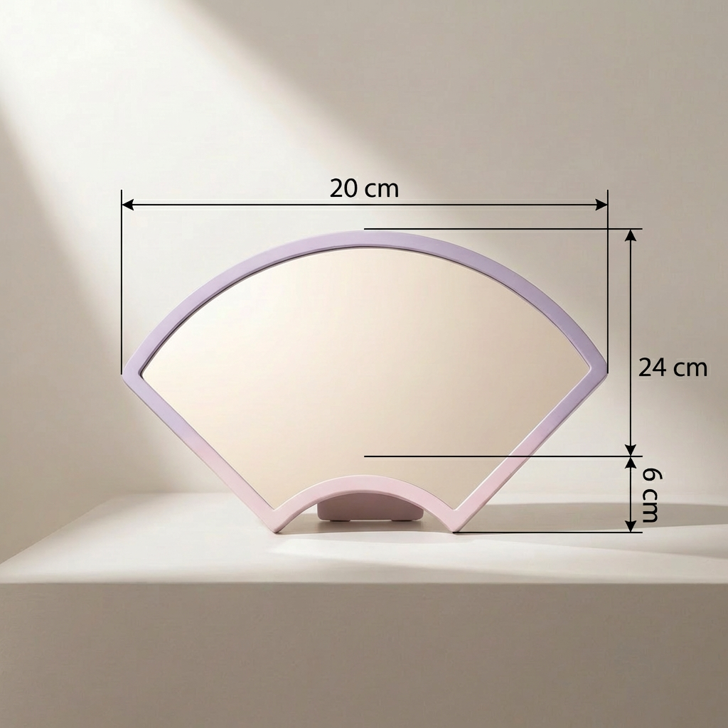 壁掛け可能な扇形ミラーのデザイン