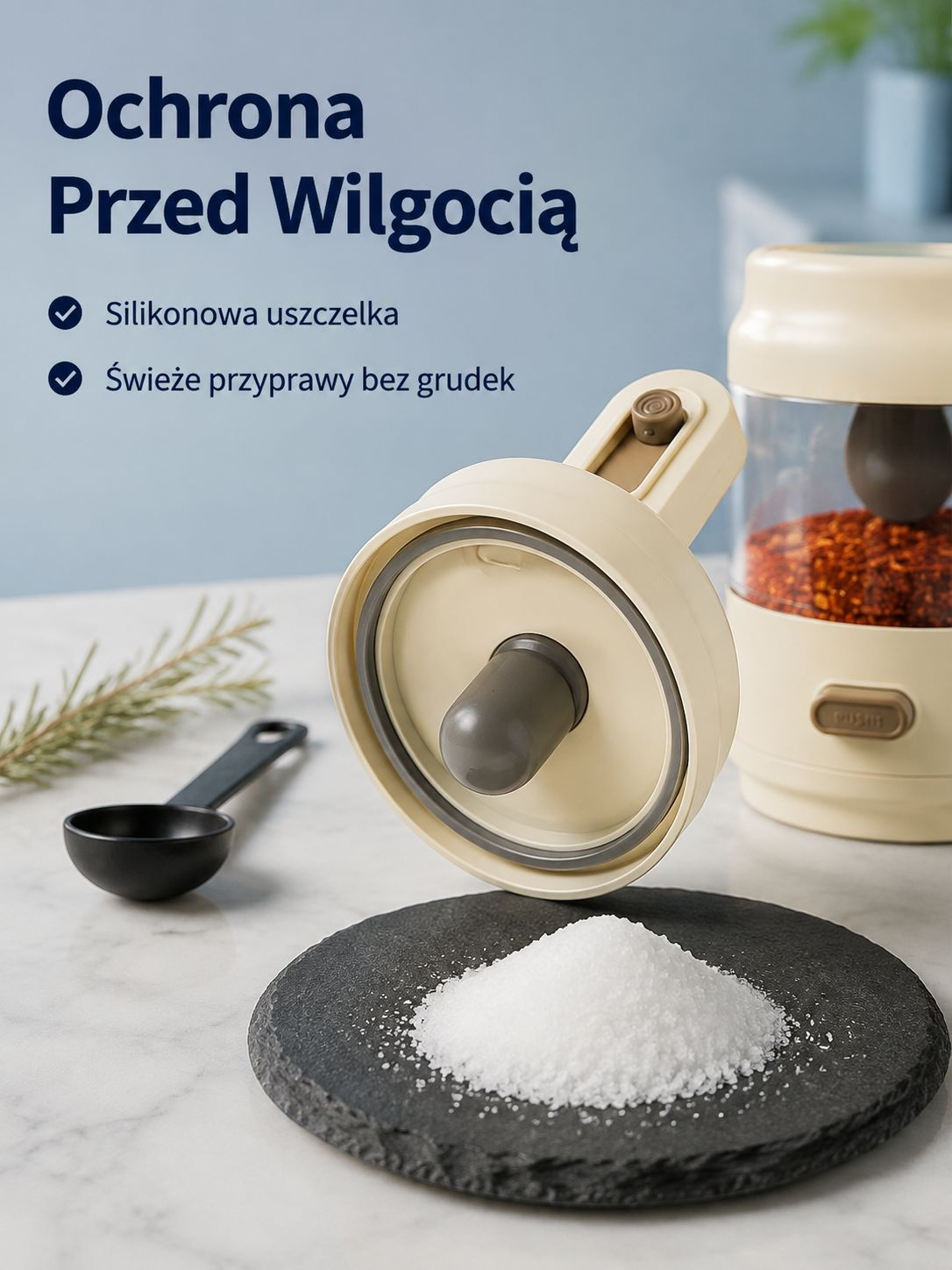 Domowy szczelny pojemnik na przyprawy, odporny na wilgoć, pojemnik na sól i przyprawy