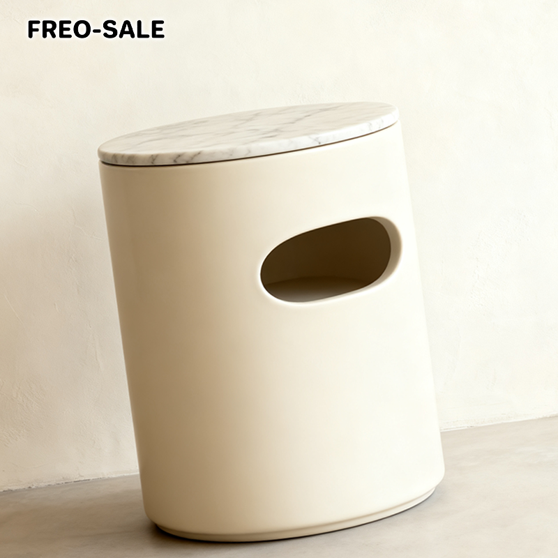 대리석 상판 원형 수납 사이드 테이블