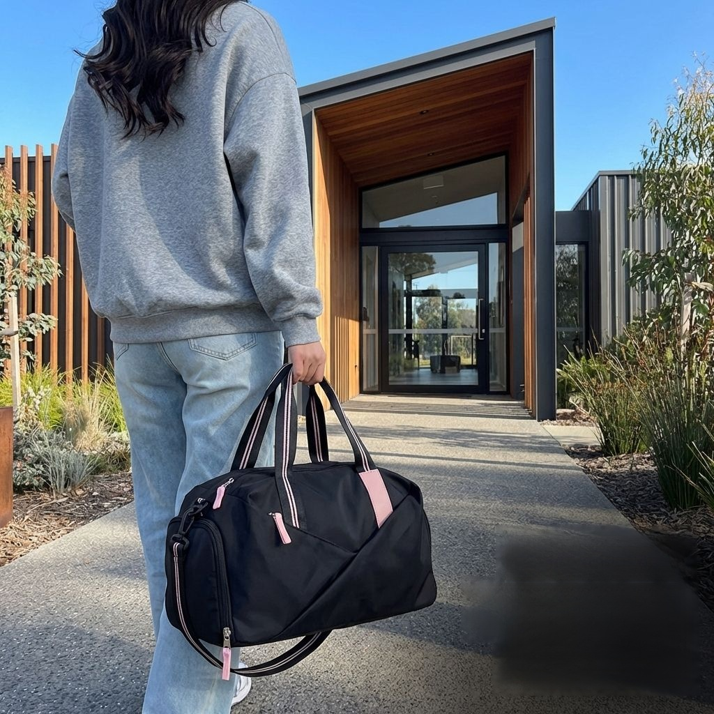 Sport- und Fitnesstasche mit separatem Nass- und Trockenbereich sowie Schuhfach