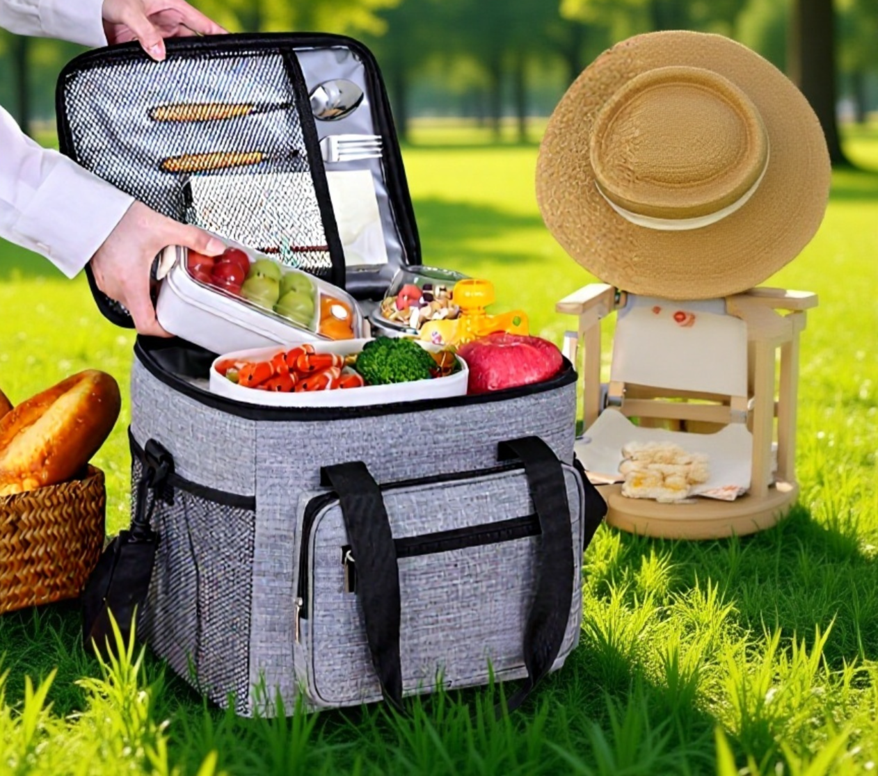 Compartimentos organizadores en la lonchera de gran capacidad