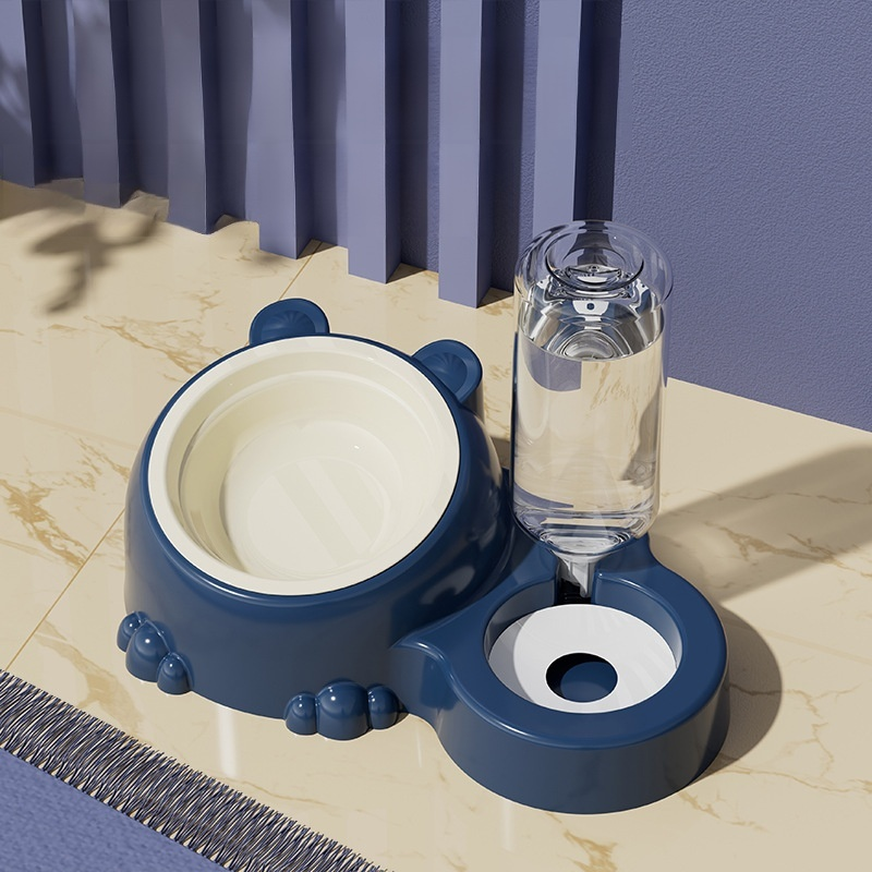 강아지 밥그릇 고양이 밥그릇 이중 식기 반려동물 물그릇 테디 블루 고양이 강아지 사료 그릇