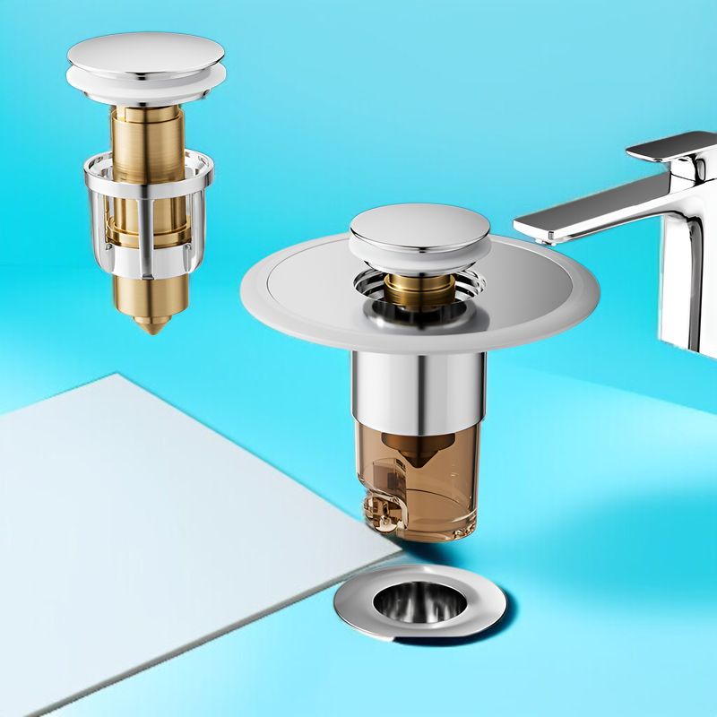 プッシュ式洗面台水漏れプラグステンレススチールバウンスコア洗面台シンク排水口消臭ユニバーサルアーティファクト