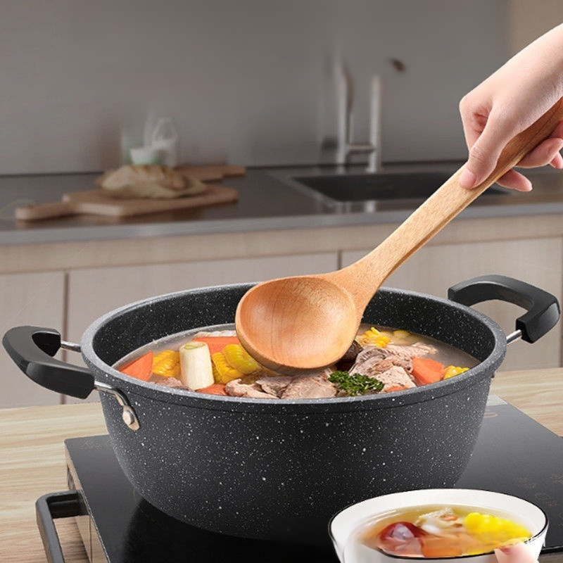 Wheat rice stone soup pot for household use, non stick pot