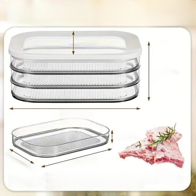 多層冷藏食品收納盒帶蓋透明新鮮保鮮盒