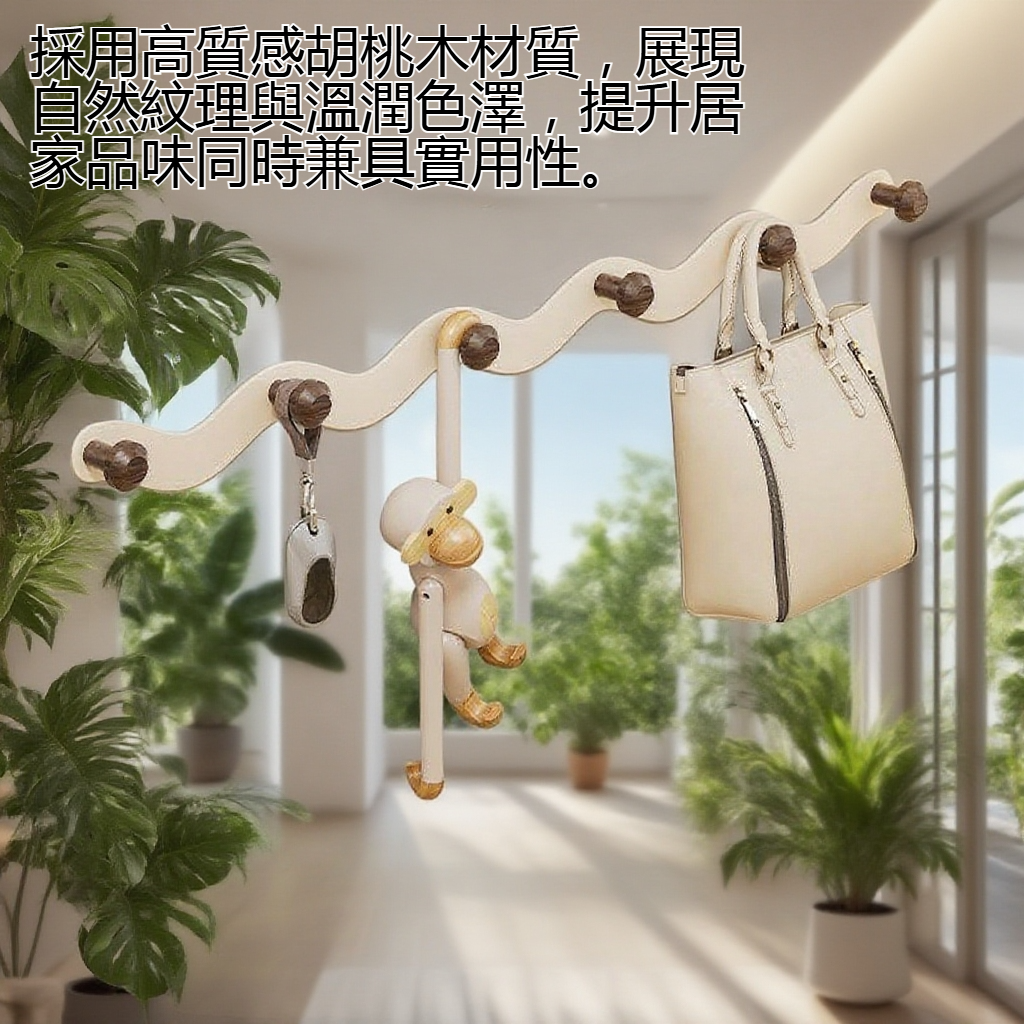 胡桃木門後免打孔掛衣架