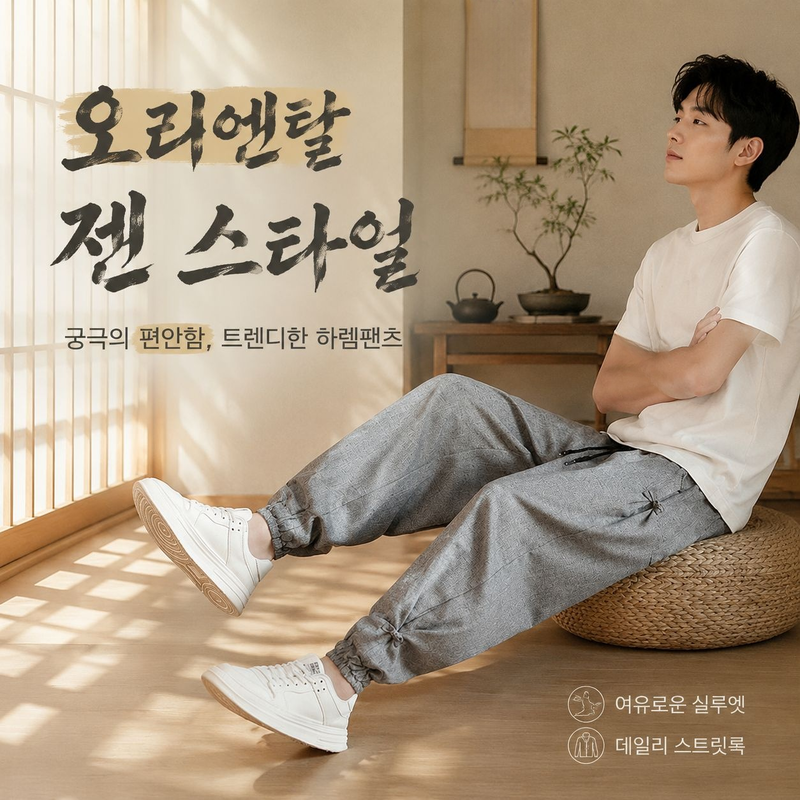 봄 신상 남성 루즈핏 슬림 하렘 팬츠 트렌디 남성복