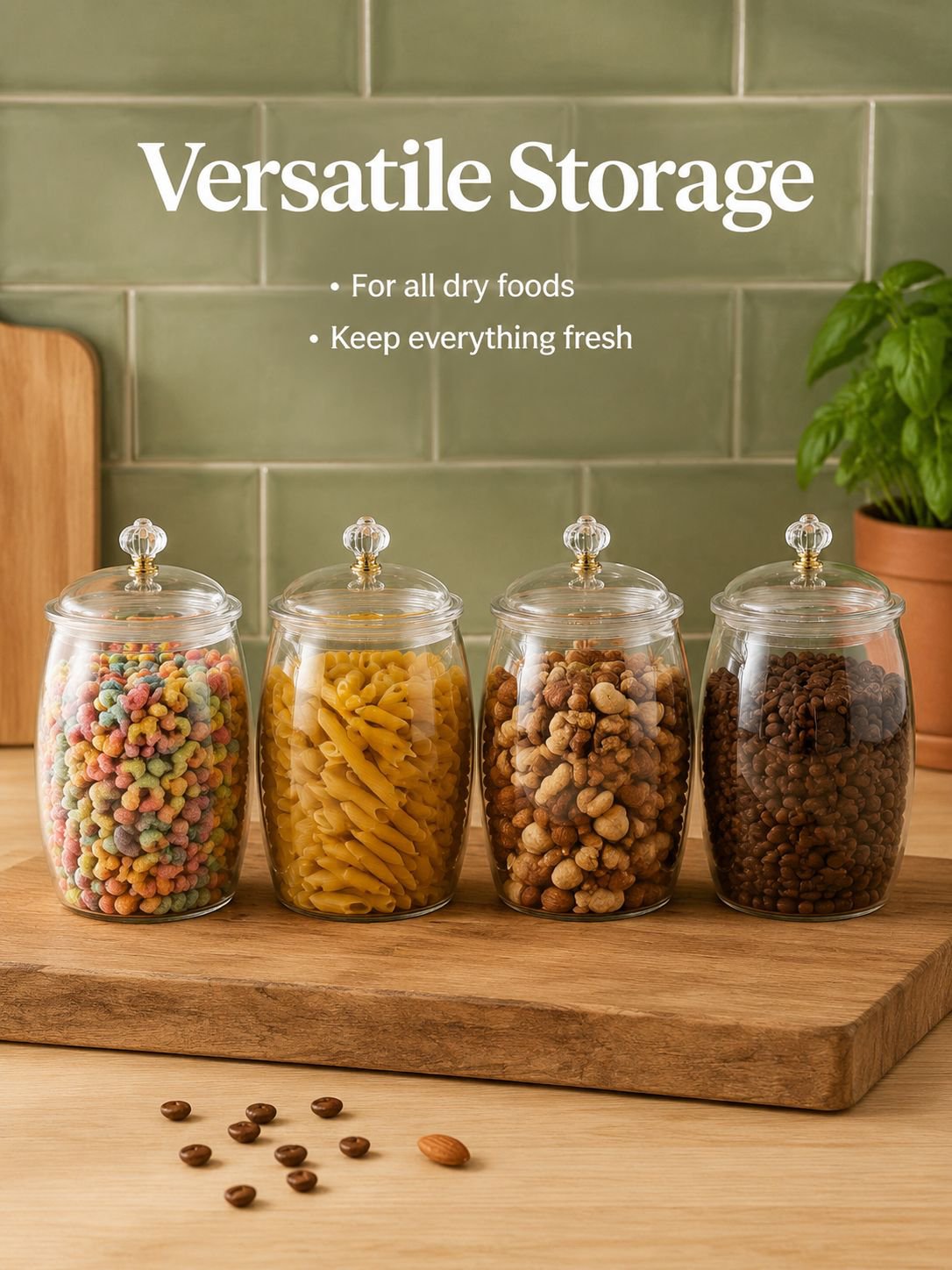 High Transparency Food-Grade PET Cereal Storage Jar